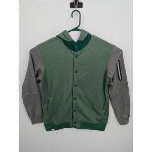 Nike Golf Sport Men's Hoodie Long Sleeve Green Jacket Snap Up Buttons, Large